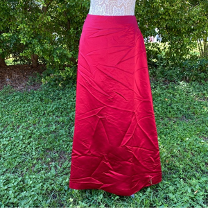 Bill Levkoff Red Satin Full Length Formal Skirt Size‎ 8